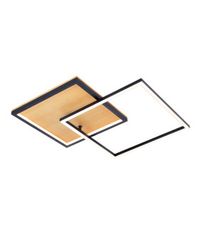 Noris LED Semi Flush Ceiling Light Black 3000K Warm White 2xLED-1