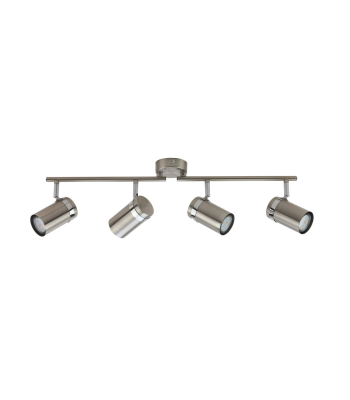 Palmoni Ceiling Spotlight Bar Satin Nickel Chrome 4xGU10-4