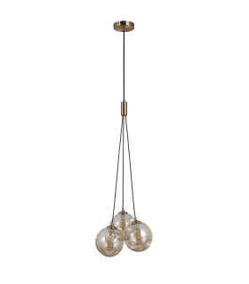 Perlos Cluster Pendant Ceiling Light Honey Brass 3xG9-1