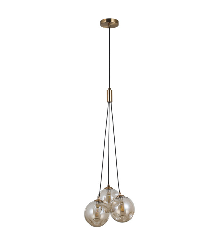 Perlos Cluster Pendant Ceiling Light Honey Brass 3xG9-1