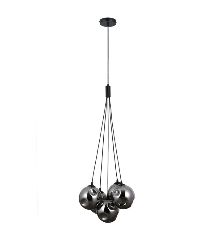 Perlos Cluster Pendant Ceiling Light Matt Black 5xG9-1
