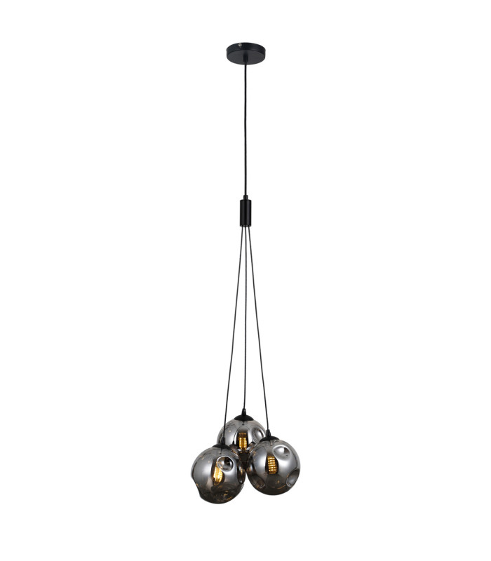 Perlos Cluster Pendant Ceiling Light Matt Black 3xG9-4