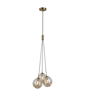 Perlos Cluster Pendant Ceiling Light Honey Brass 3xG9-4