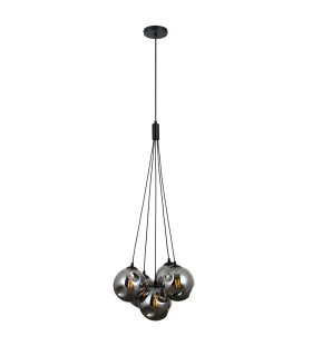 Perlos Cluster Pendant Ceiling Light Matt Black 5xG9-4