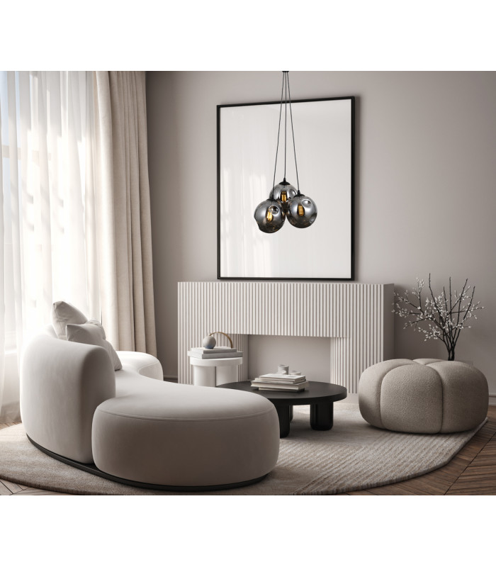 Perlos Cluster Pendant Ceiling Light Matt Black 3xG9-5