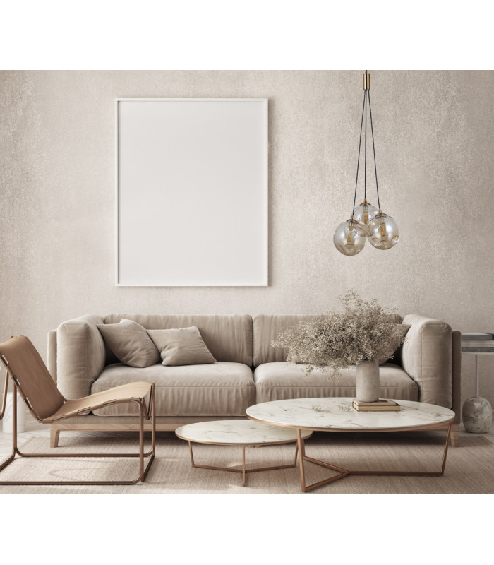 Perlos Cluster Pendant Ceiling Light Honey Brass 3xG9-5
