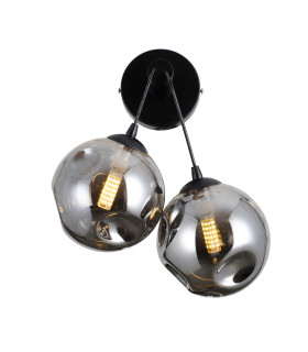 Perlos Globe Wall Lights Matt Black 2xG9-1