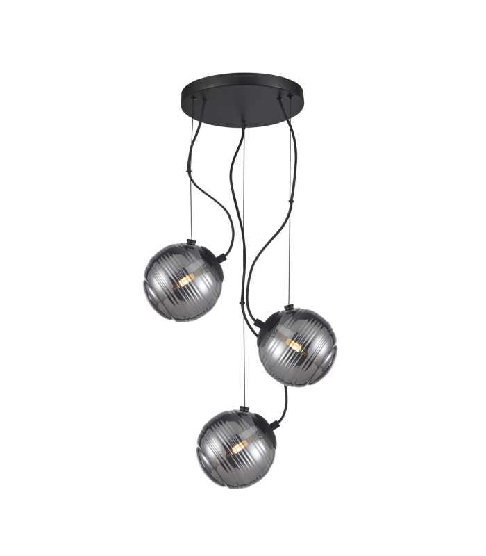 Perona Cluster Pendant Ceiling Light Matt Black 3xG9-1