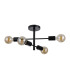 Piansi Multi Arm Semi Flush Ceiling Lamp Matt Black 4xE27-1