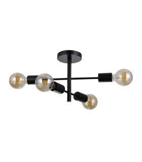 Piansi Multi Arm Semi Flush Ceiling Lamp Matt Black 4xE27-1