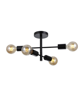 Piansi Multi Arm Semi Flush Ceiling Lamp Matt Black 4xE27-2