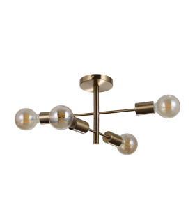 Piansi Multi Arm Semi Flush Ceiling Lamp Honey Brass 4xE27-1