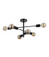 Piansi Multi Arm Semi Flush Ceiling Lamp Matt Black 6xE27-1