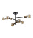 Piansi Multi Arm Semi Flush Ceiling Lamp Matt Black Honey Brass 6xE27-1