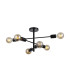 Piansi Multi Arm Semi Flush Ceiling Lamp Matt Black 6xE27-2