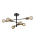 Piansi Multi Arm Semi Flush Ceiling Lamp Matt Black Honey Brass 6xE27-2