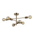 Piansi Multi Arm Semi Flush Ceiling Lamp Honey Brass 6xE27-2