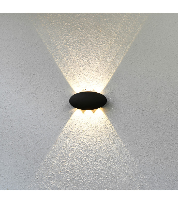 Pontas Outdoor Up Down Wall Lamp Black 3000K Warm White IP54-1