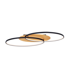 Poraso LED Semi Flush Ceiling Light Black 3000K Warm White 2xLED-1