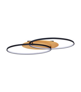 Poraso LED Semi Flush Ceiling Light Black 3000K Warm White 2xLED-2