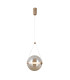 Rastia 25cm Globe Pendant Ceiling Light Gold Amber Shade 3000K Warm White-2