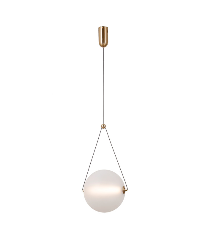 Rastia 25cm Globe Pendant Ceiling Light Gold Opal Shade 3000K Warm White-2