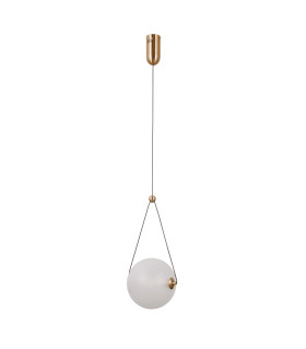 Rastia 20cm Globe Pendant Ceiling Light Gold Opal Shade 3000K Warm White-1