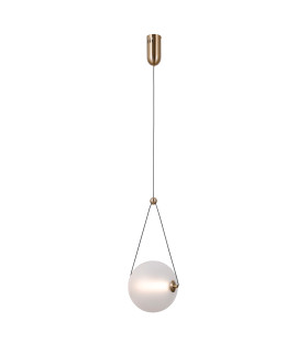 Rastia 20cm Globe Pendant Ceiling Light Gold Opal Shade 3000K Warm White-2