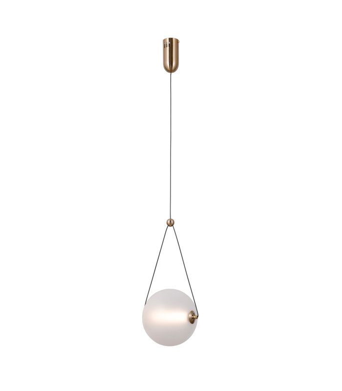 Rastia 20cm Globe Pendant Ceiling Light Gold Opal Shade 3000K Warm White-2
