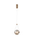 Rastia 15cm Globe Pendant Ceiling Light Gold Amber Shade 3000K Warm White-2