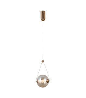Rastia 15cm Globe Pendant Ceiling Light Gold Amber Shade 3000K Warm White-2