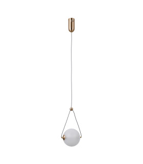 Rastia 15cm Globe Pendant Ceiling Light Gold Opal Shade 3000K Warm White-1