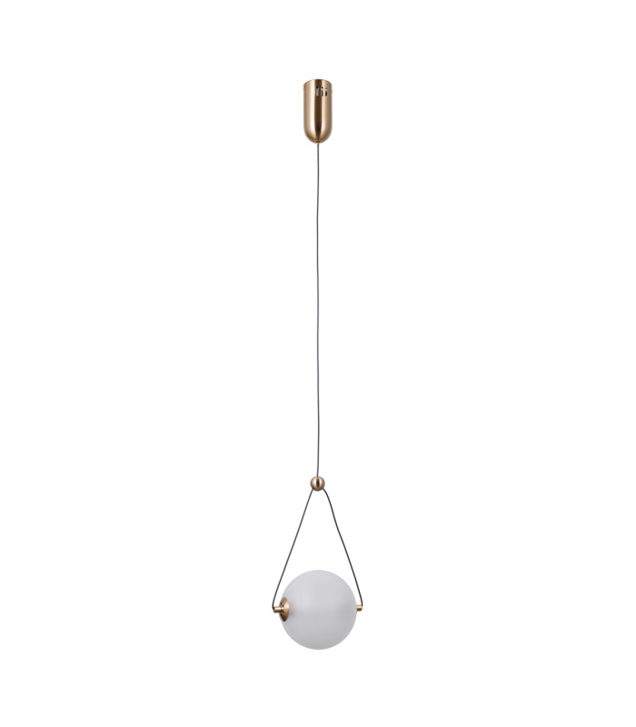 Rastia 15cm Globe Pendant Ceiling Light Gold Opal Shade 3000K Warm White-1
