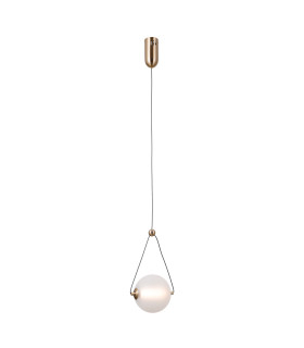 Rastia 15cm Globe Pendant Ceiling Light Gold Opal Shade 3000K Warm White-2
