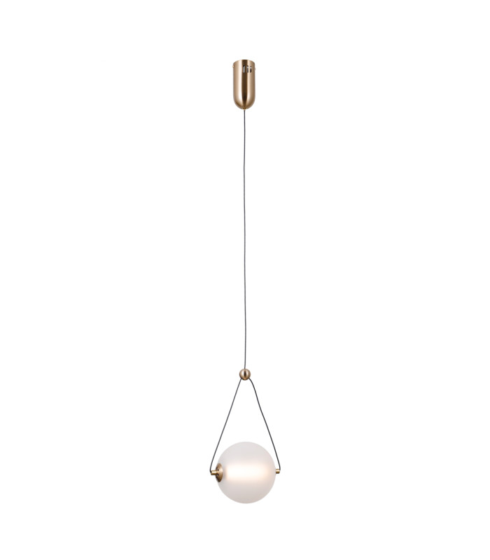 Rastia 15cm Globe Pendant Ceiling Light Gold Opal Shade 3000K Warm White-2