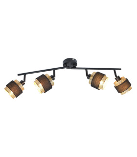 Renez Ceiling Spotlight Bar Black Gold Fabric 4xE14-1