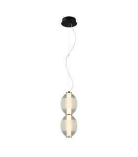 Rinot Twin Slim Pendant Ceiling Light Black White 3000K Warm White-1
