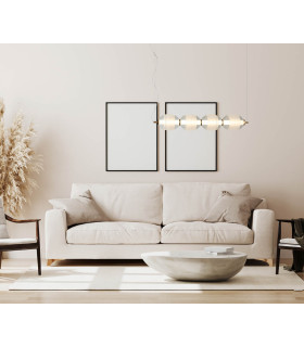 Rinot Quad Bar Pendant Ceiling Light Black White 3000K Warm White-5