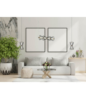 Sanke Wire Frame Pendant Ceiling Light Black 3000K Warm White-5