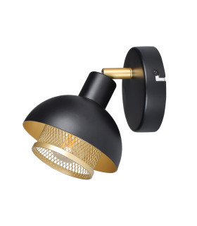 Savio Single Spotlight Matt Black Gold-1