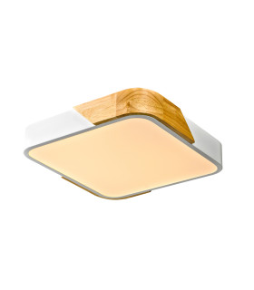 Santer Decorative Flush Ceiling Light Wood White 3000K Warm White-2