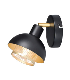 Savio Single Spotlight Matt Black Gold-2