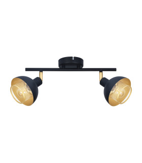 Savio Twin Ceiling Spotlight Matt Black Gold 2xE14-1