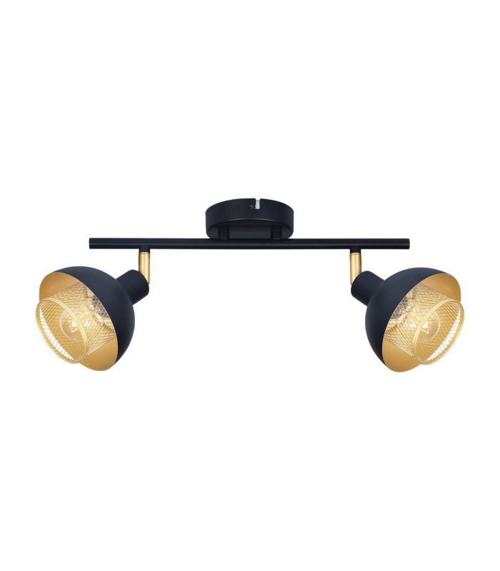Savio Twin Ceiling Spotlight Matt Black Gold 2xE14-1