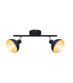 Savio Twin Ceiling Spotlight Matt Black Gold 2xE14-2
