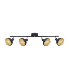 Savio Ceiling Spotlight Bar Matt Black Gold 4xE14-1