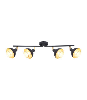 Savio Ceiling Spotlight Bar Matt Black Gold 4xE14-2