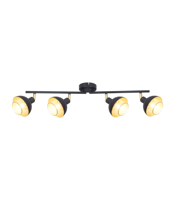 Savio Ceiling Spotlight Bar Matt Black Gold 4xE14-2