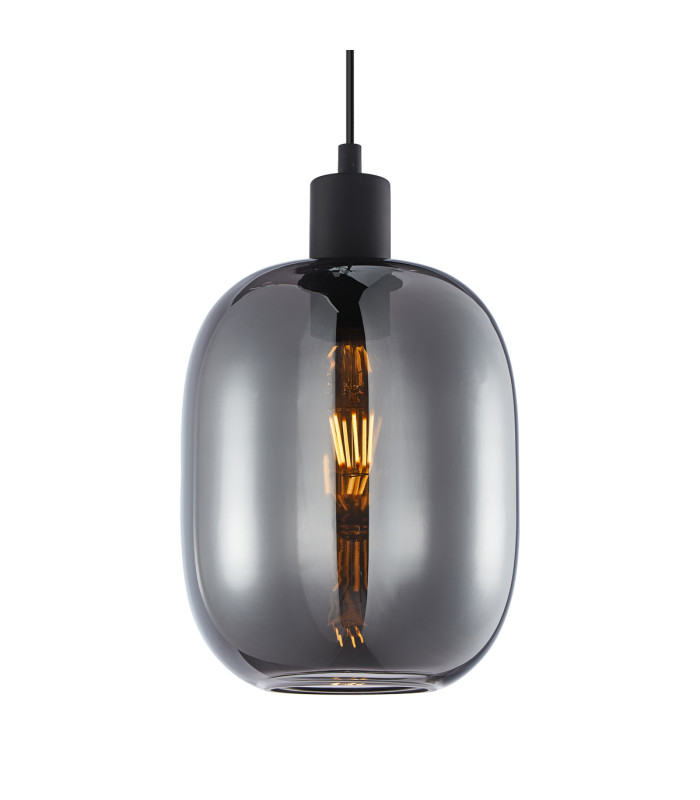 Talia Dome Pendant Ceiling Light Black Smoked-2