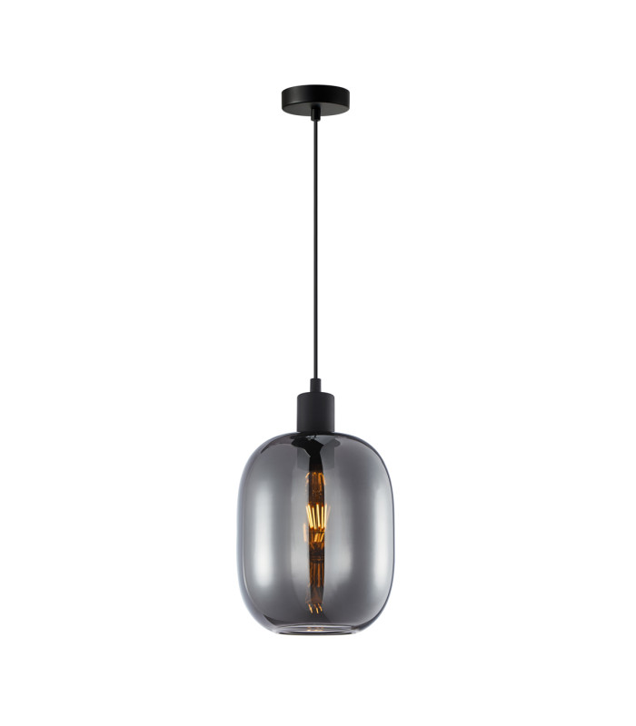 Talia Dome Pendant Ceiling Light Black Smoked-3